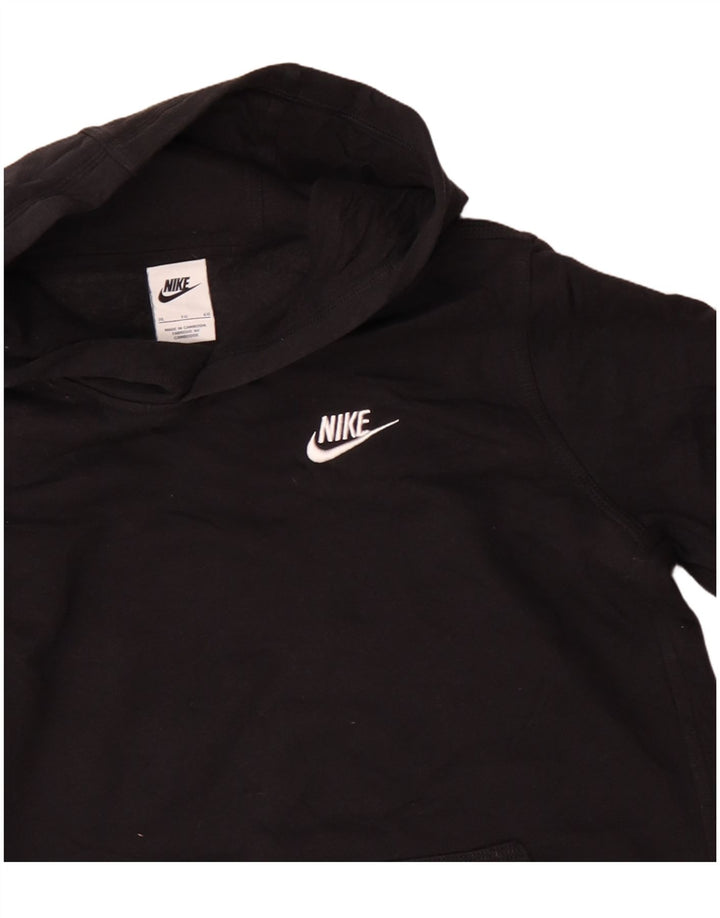 NIKE Boys Hoodie Jumper 13-14 Years XL Μαύρο βαμβακερό