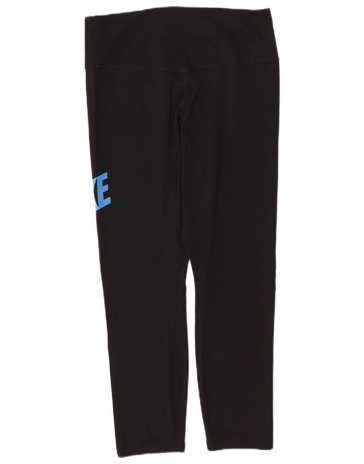 Γυναικεία Nike Dri Fit Graphic Capri leggings UK 12 Medium Black Polyester