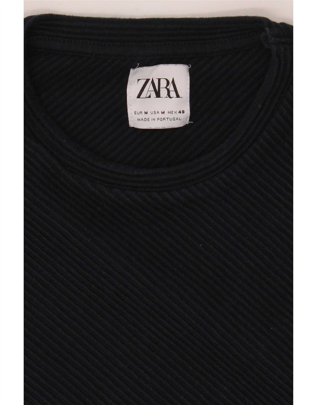 Ανδρικό τοπ Zara με μακρυμάνικο μεσαίο μπλε ναυτικό