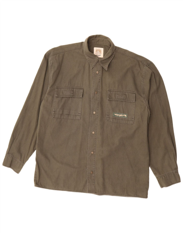 Ανδρικό πουκάμισο Wrangler, μεσαίο γκρι βαμβακερό