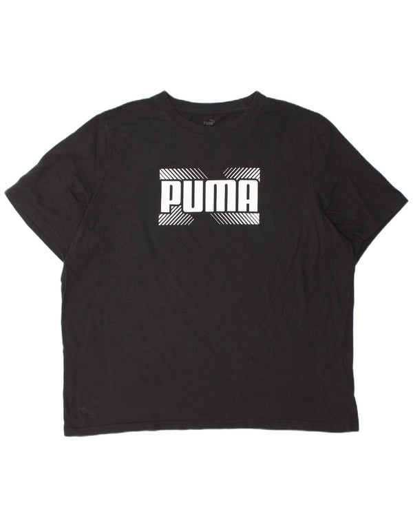 Ανδρικό γραφικό μπλουζάκι Puma 2XL μαύρο βαμβακερό