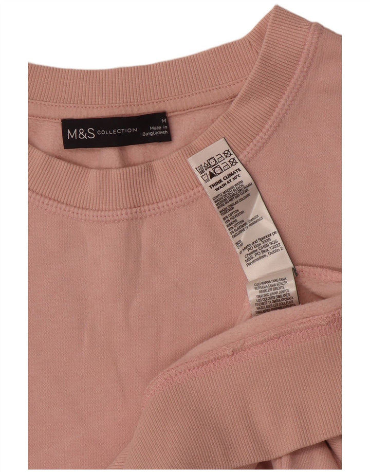 Marks & Spencer Γυναικεία μπλούζα μεγάλου μεγέθους Jumper UK 14 Μεσαίο ροζ βαμβακερό