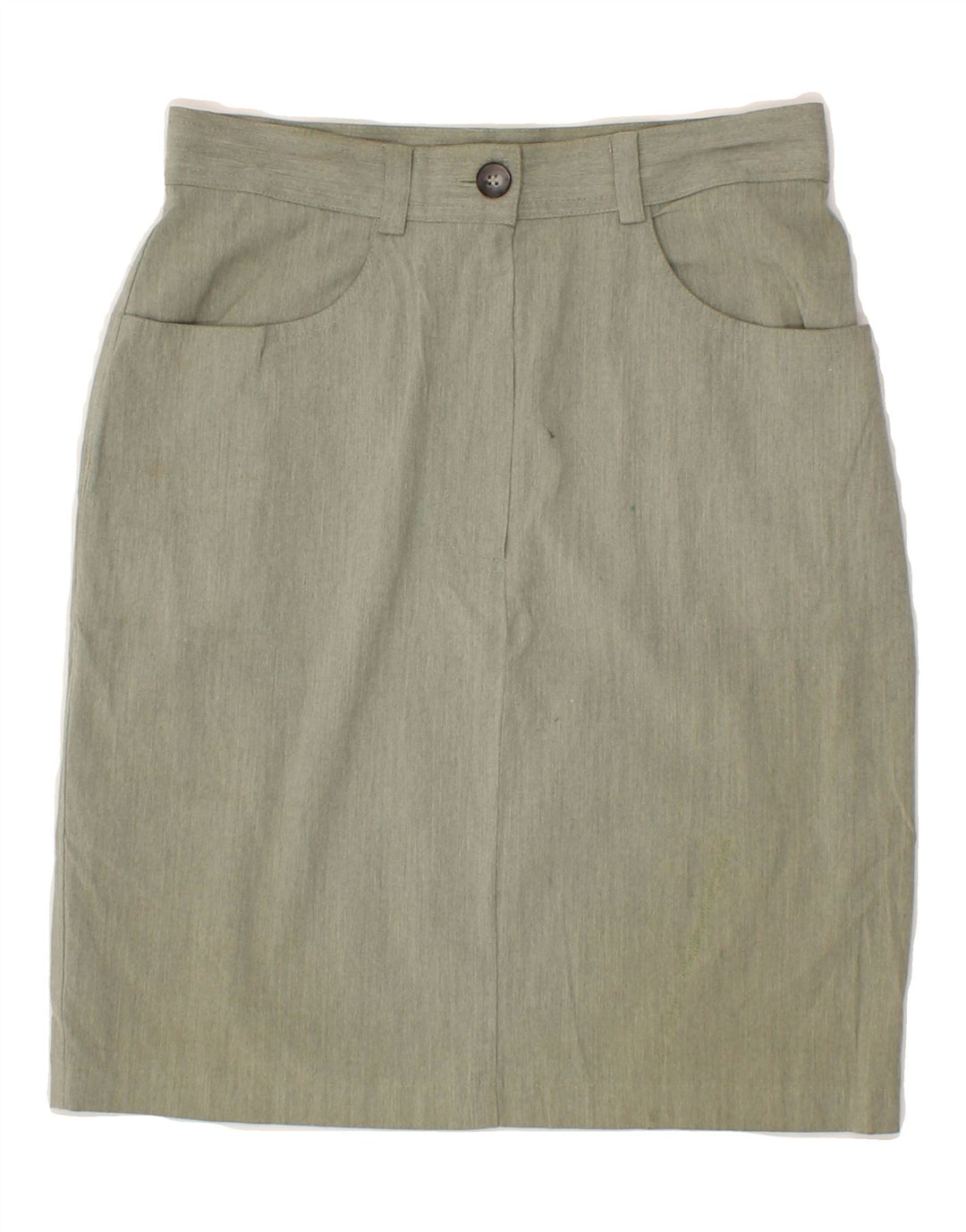 GERANI Womens Midi Skirt IT 42 Medium W26 Grey Cotton Vintage Gerani and Second-Hand Gerani from Messina Hembry 