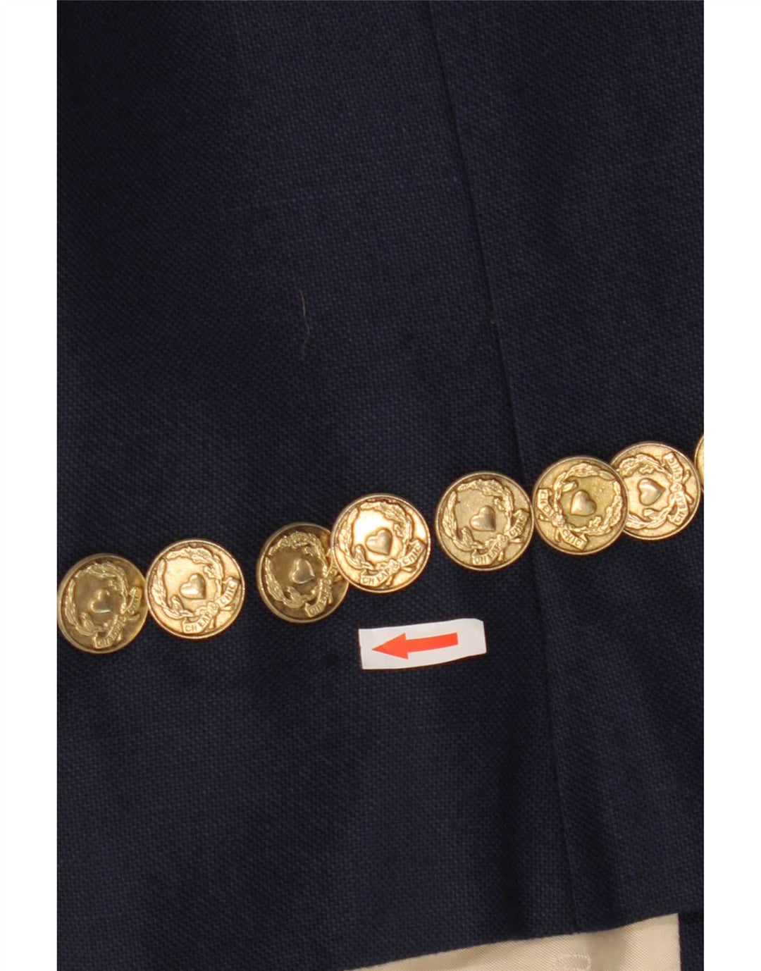 Moschino Γυναικείο κοντομάνικο σακάκι UK 14 με κουμπιά μπλε ναυτικό