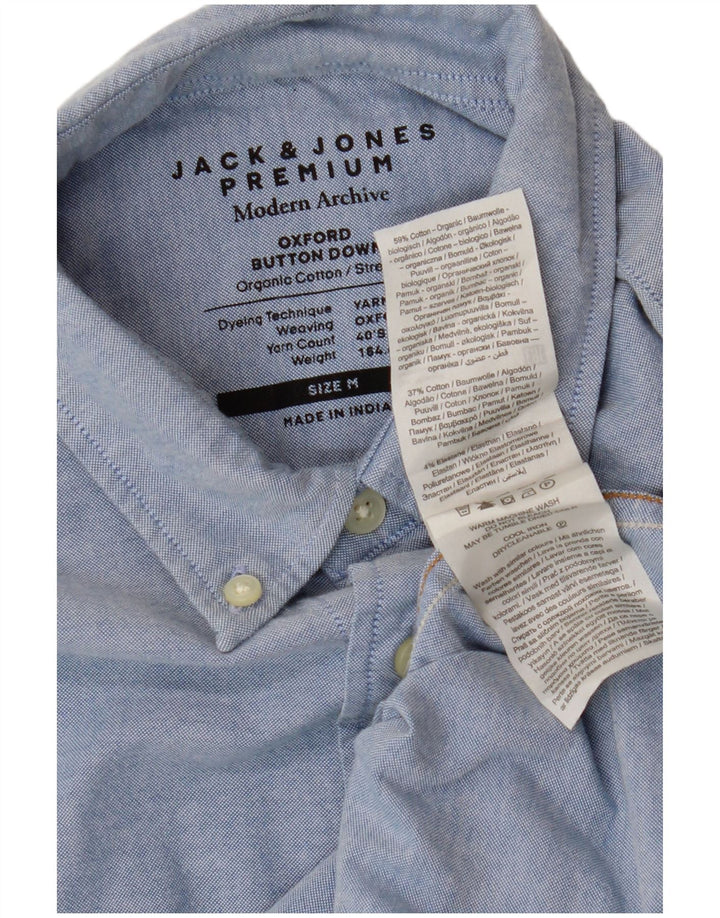 Ανδρικό πουκάμισο Jack & Jones από μεσαίο μπλε βαμβακερό