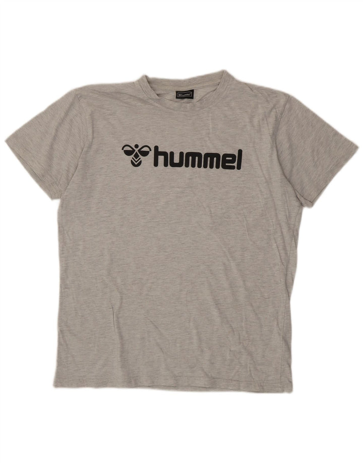 Ανδρικό γραφικό T-Shirt Hummel Top μεγάλο γκρι βαμβακερό