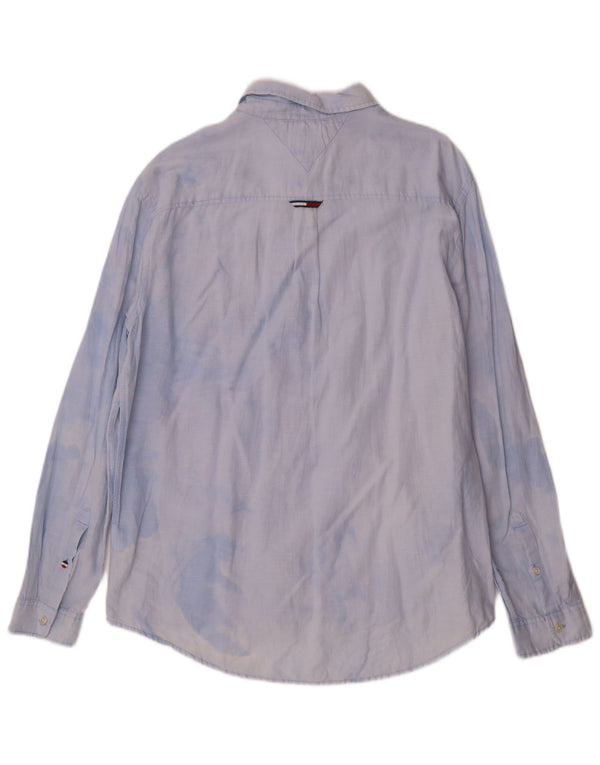 TOMMY HILFIGER Ανδρικό πουκάμισο με κανονική εφαρμογή XL Blue Tie Dye Βαμβακερό