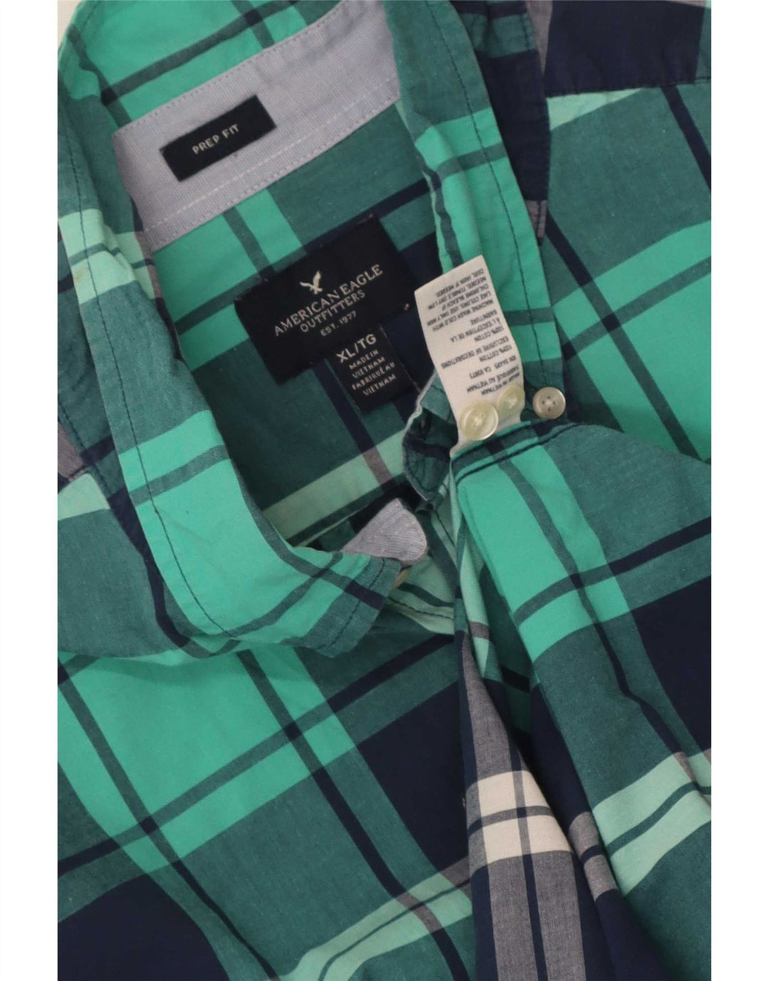 Ανδρικό πουκάμισο American Eagle XL Green Check Cotton