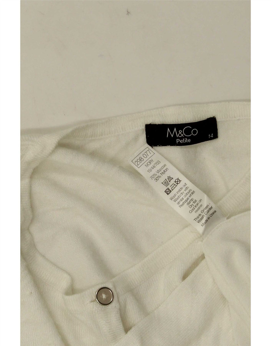 M&Co Γυναικείο Petite Bolero Jumper UK 14 Medium White Viscose