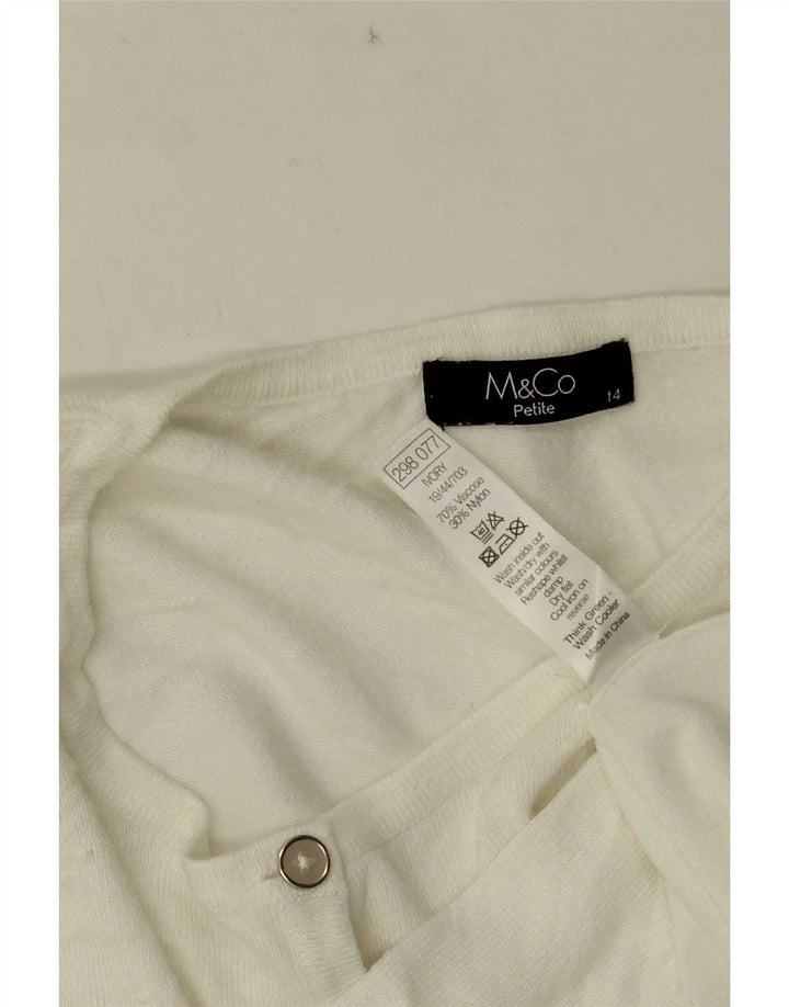 M&Co Γυναικείο Petite Bolero Jumper UK 14 Medium White Viscose