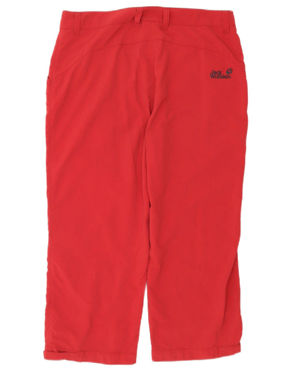 Jack Wolfskin Womens Hiking Capri Trousers UK 12/14 Medium W32 L22 Red