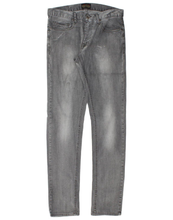 Zara Mens Acid Wash Skinny Jeans W31 L34 Γκρι