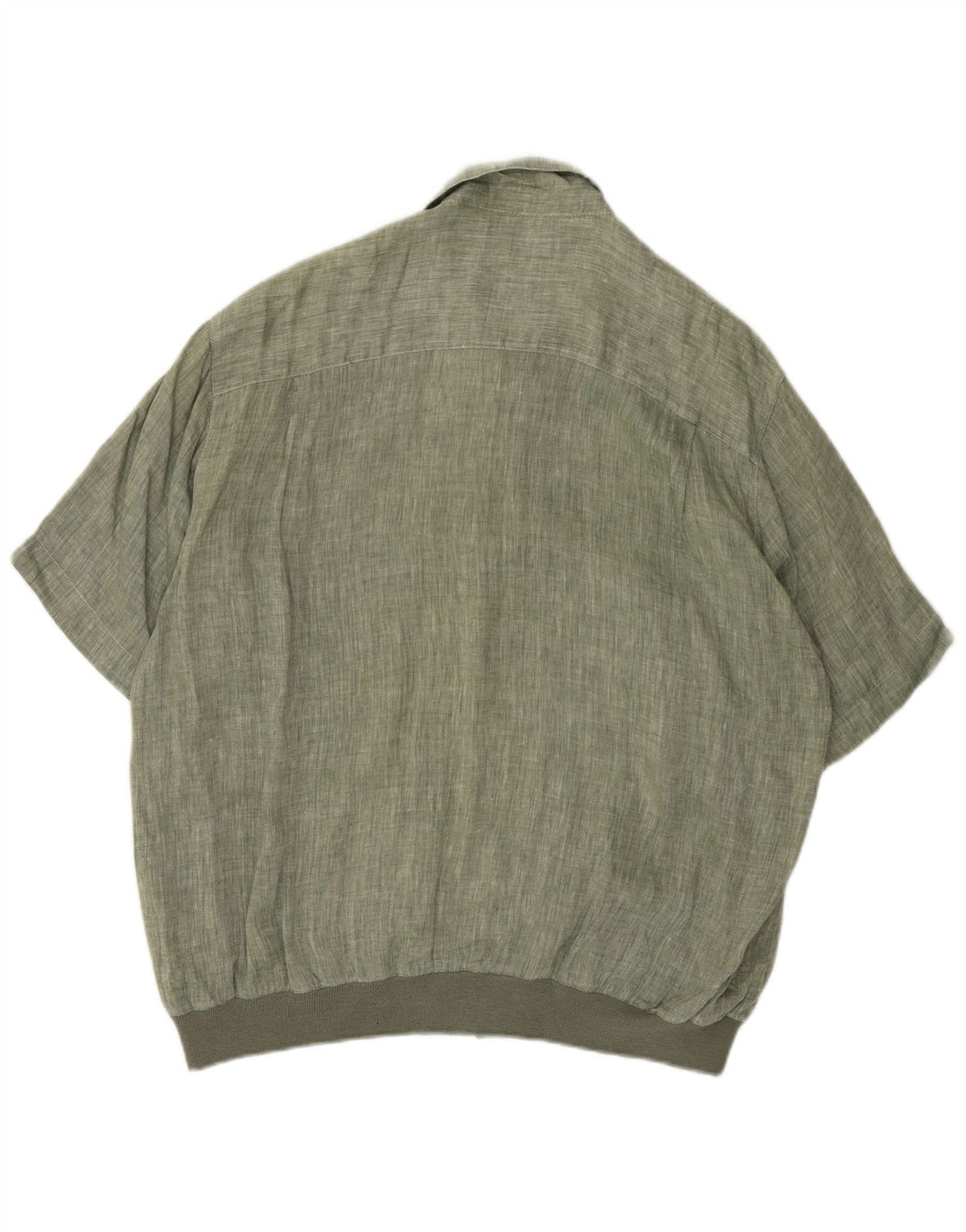 NAZZARENO G. Ανδρικό κοντομάνικο πουκάμισο XL Πράσινο λινό