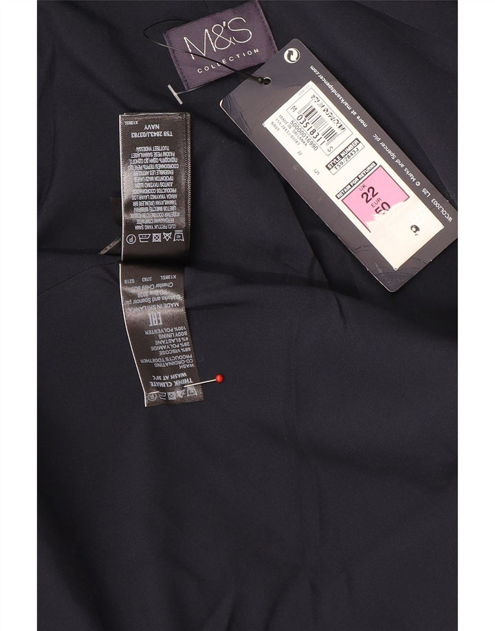 Marks & Spencer Γυναικείο σακάκι 2 κουμπιών UK 22 3XL Navy Blue Viscose