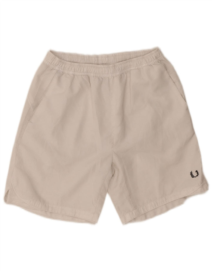 Fred Perry Ανδρικό κανονικό αθλητικό σορτς μεσαίο λευκό πολυεστέρα