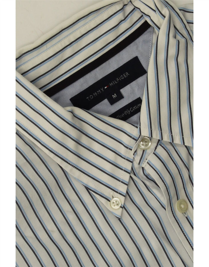 TOMMY HILFIGER Mens Shirt Medium Blue Striped Cotton Vintage Tommy Hilfiger and Second-Hand Tommy Hilfiger from Messina Hembry 