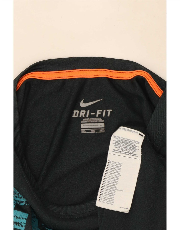 Ανδρικό γραφικό μπλουζάκι Nike τοπ 2XL πράσινο πολυεστέρα