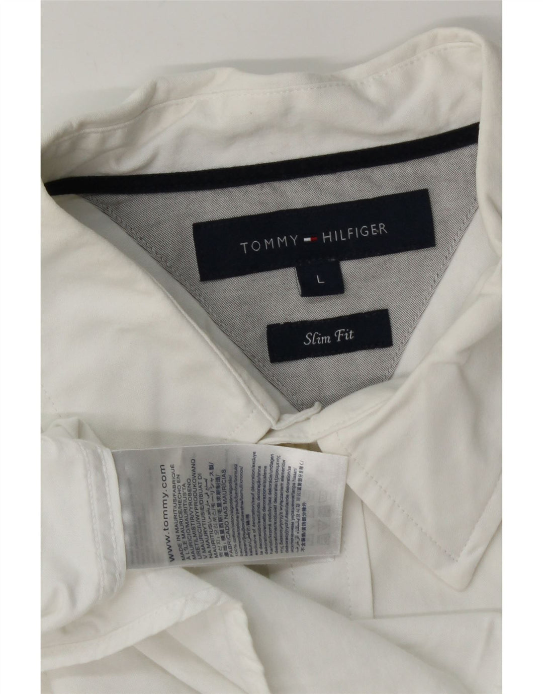 Ανδρικό πουκάμισο Tommy Hilfiger Slim Fit μεγάλο λευκό βαμβακερό