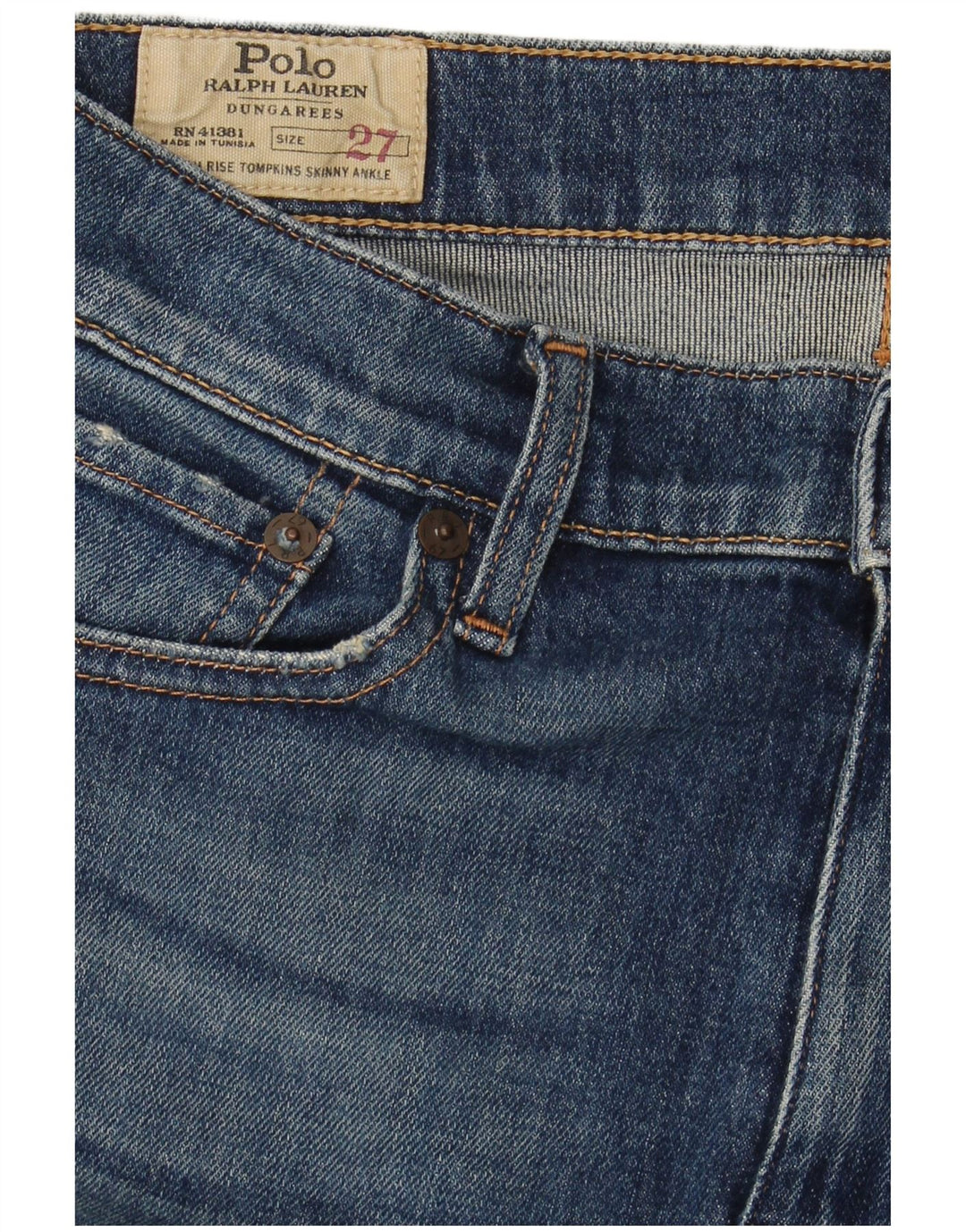 POLO RALPH LAUREN Γυναικείο Skinny Jeans W27 L27 Μπλε βαμβακερό