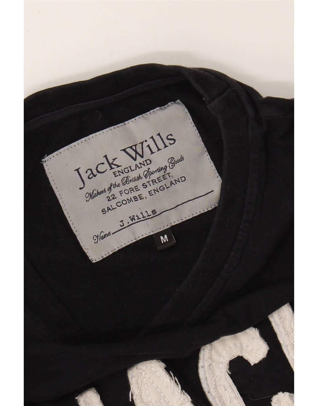 Ανδρικό γραφικό μπλουζάκι JACK WILLS Τοπ μεσαίο μαύρο βαμβακερό