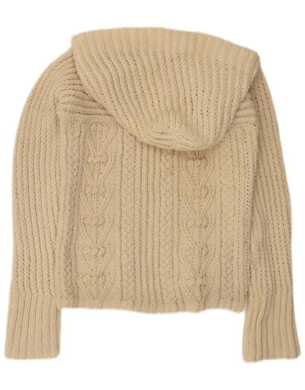 Vintage γυναικείο πουλόβερ με κουκούλα UK 14 Medium Beige
