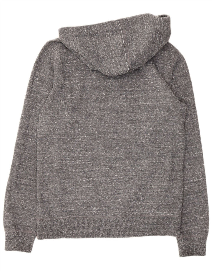 Champion Womens Graphic Hoodie Jumper UK 12 Medium Grey Flecked Polyester