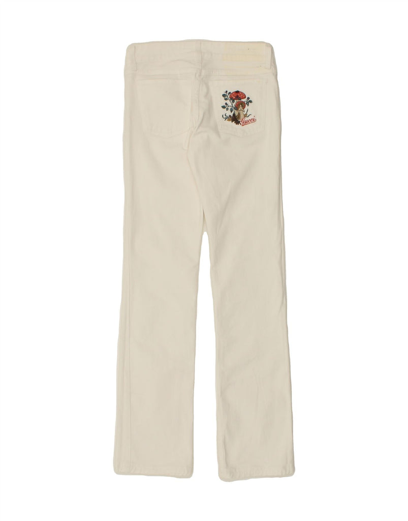 GUCCI Womens Straight Jeans IT 38 XS W26 L31 White Cotton Vintage Gucci and Second-Hand Gucci from Messina Hembry 
