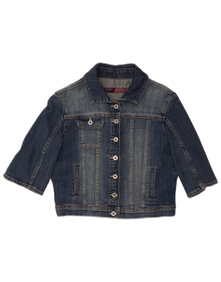 CONBIPEL Girls 3/4 Sleeve Denim Jacket 13-14 Years Blue Cotton