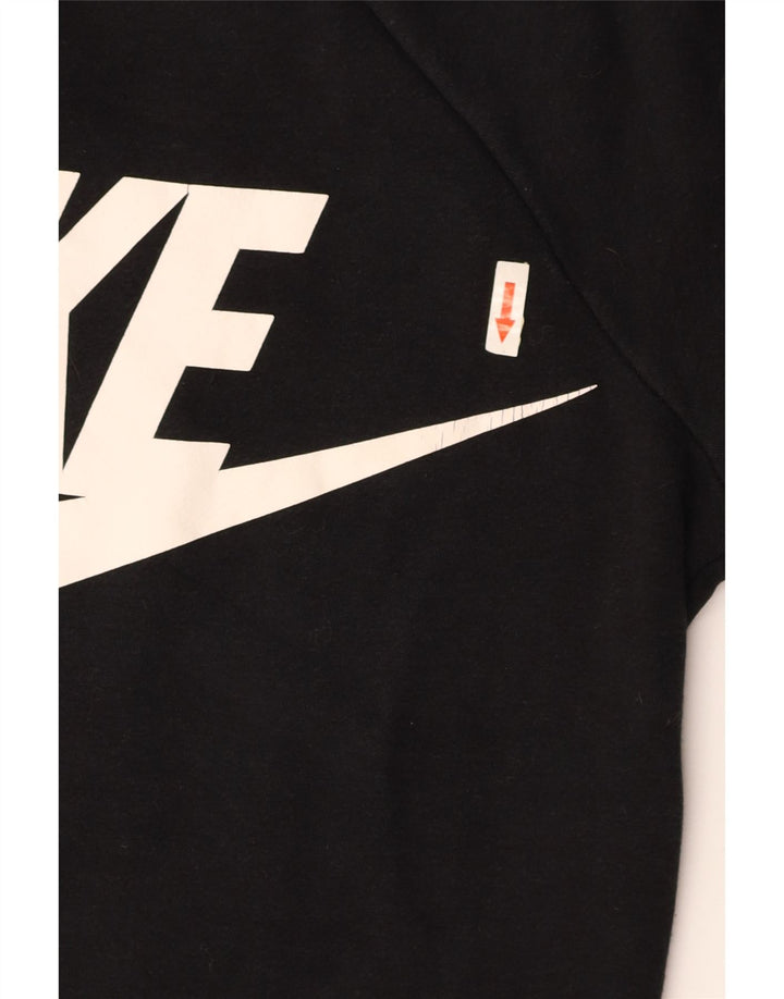 Γυναικεία NIKE Crop Oversized γραφική φούτερ Jumper UK 10 Small Black