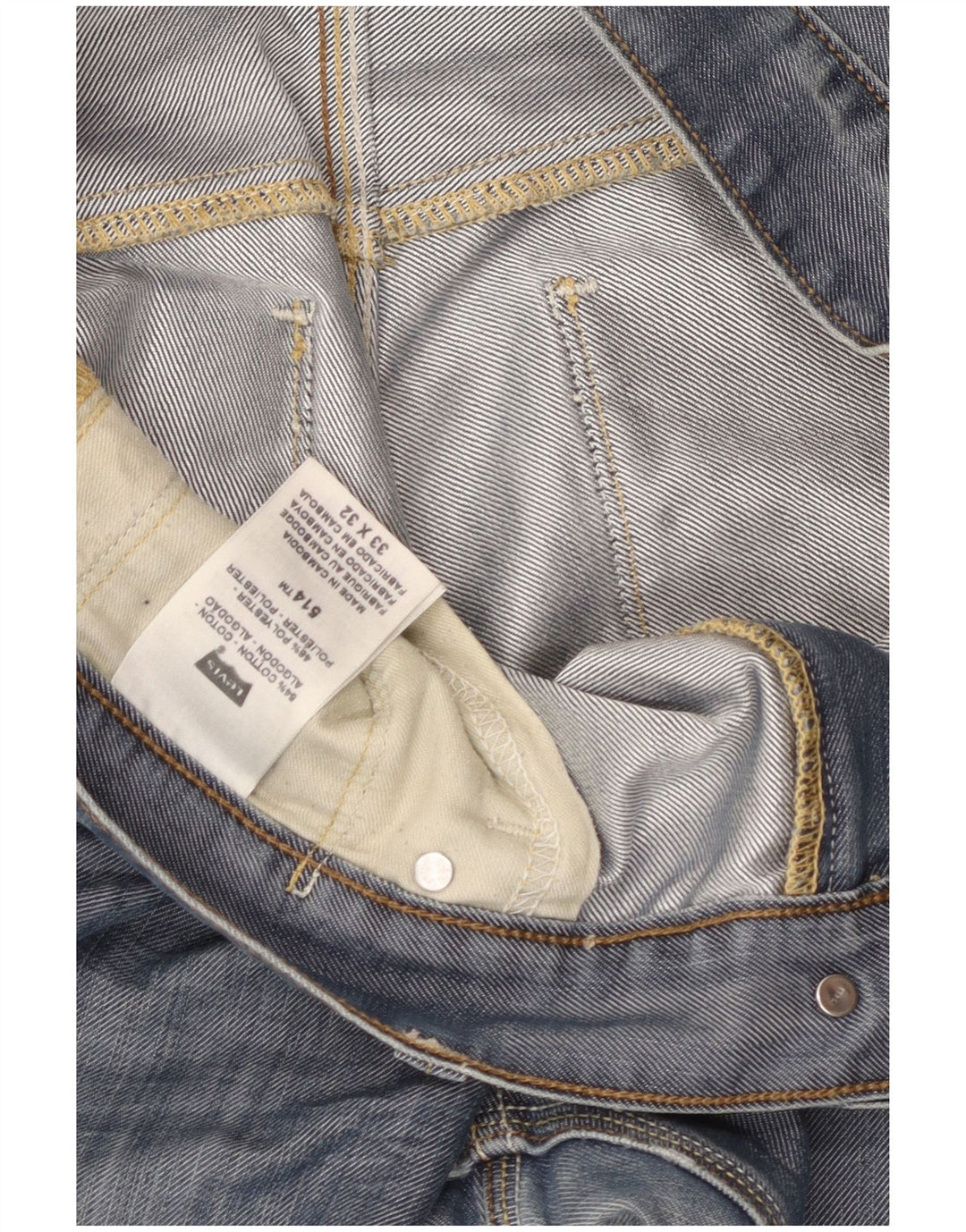 LEVI'S Ανδρικό τζιν 514 ίσιο W33 L32 Μπλε βαμβακερό