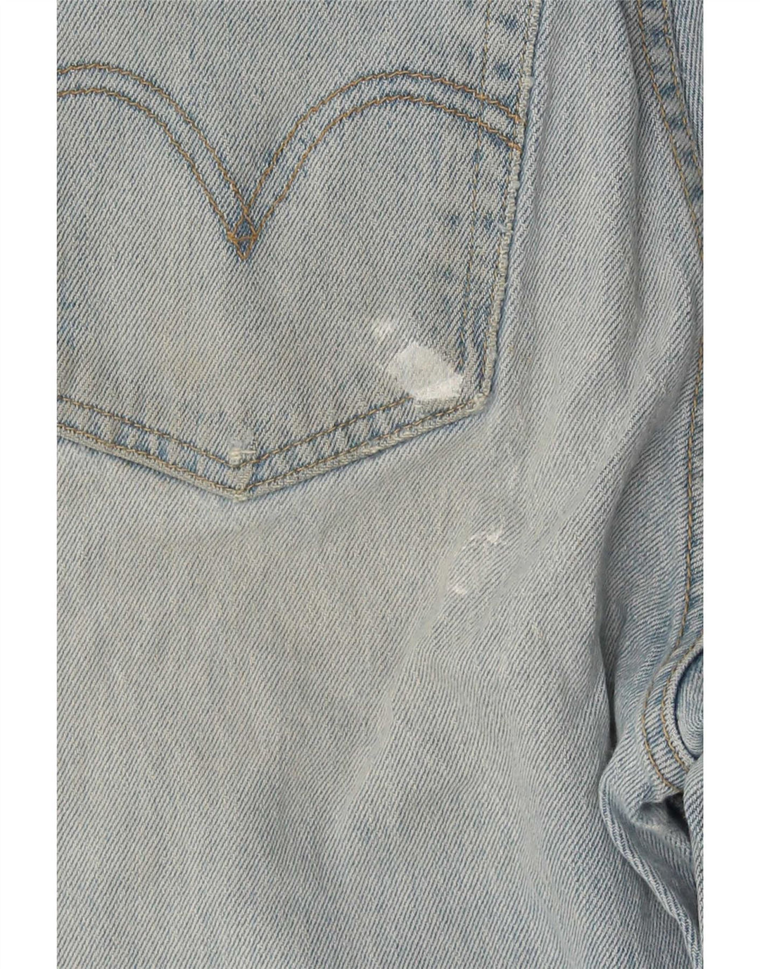 Levi's Womens Ribcage Distressed Straight Jeans W27 L29 Μπλε βαμβακερό