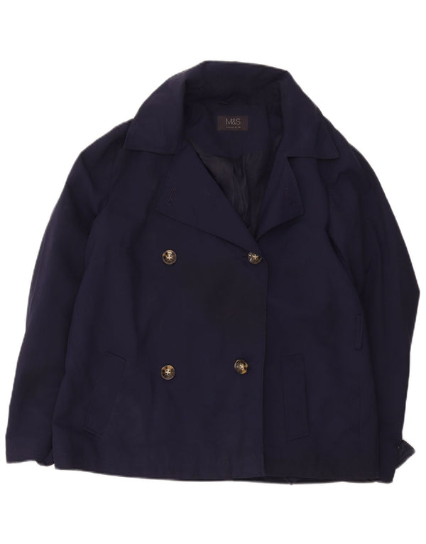 Marks & Spencer Γυναικεία κοντή καμπαρντίνα UK 14 Large Navy Blue Polyester