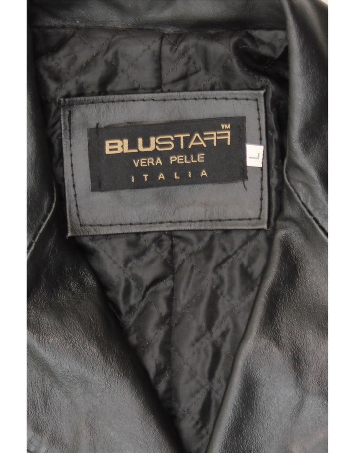 Blustaff Ανδρικό Δερμάτινο Παλτό UK 40 Large Black Leather