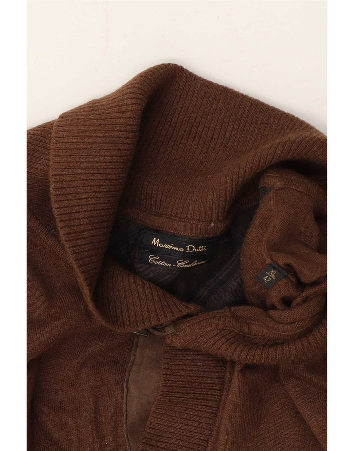 Ανδρικό πουλόβερ Massimo Dutti με σάλι λαιμό XL Καφέ βαμβακερό