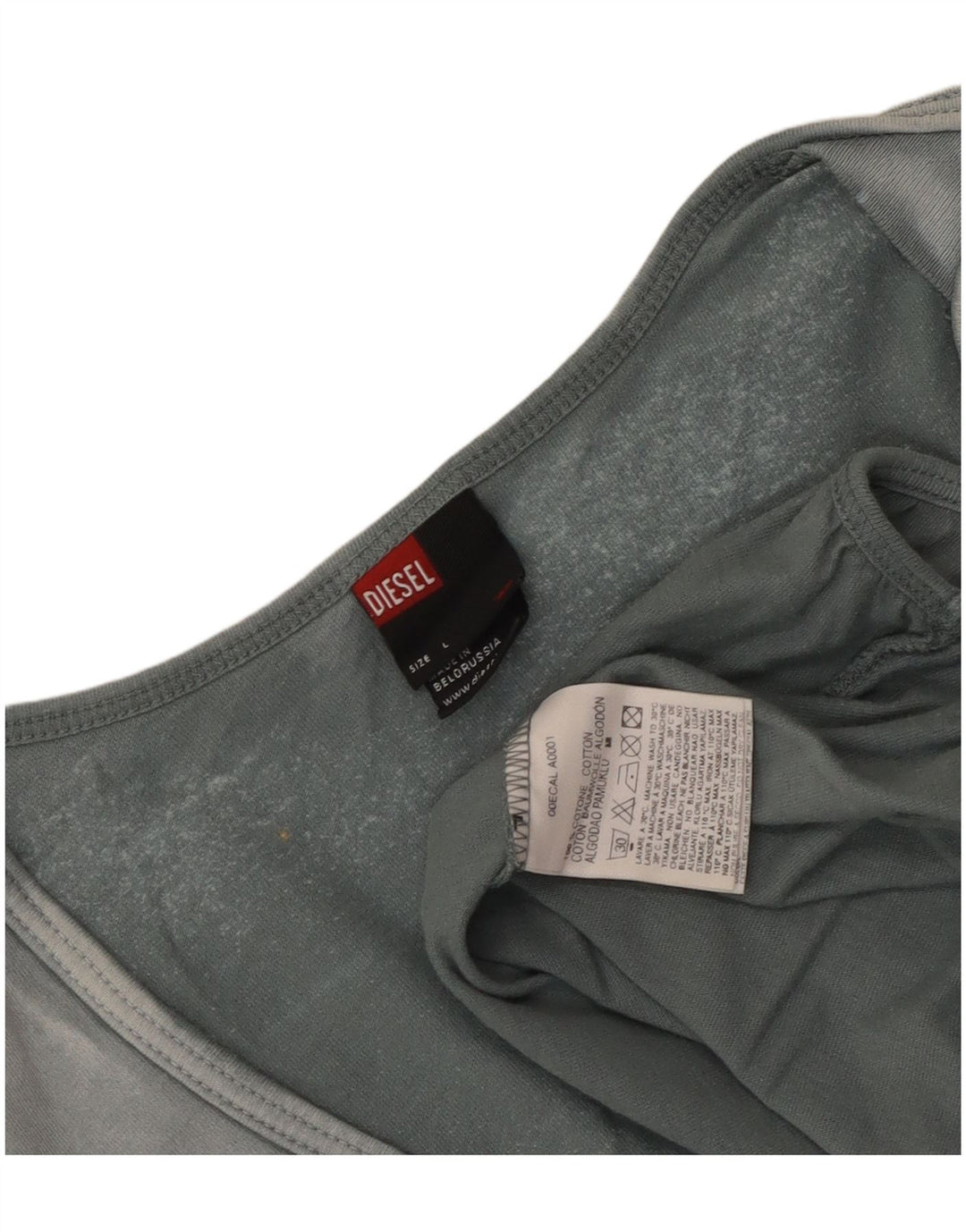 Diesel Γυναικείο Crop Μακρυμάνικο UK 14 Μεγάλο Μπλε Βαμβακερό