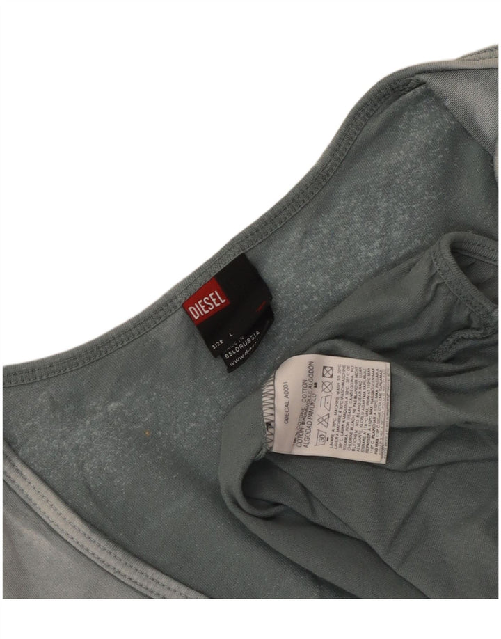 Diesel Γυναικείο Crop Μακρυμάνικο UK 14 Μεγάλο Μπλε Βαμβακερό