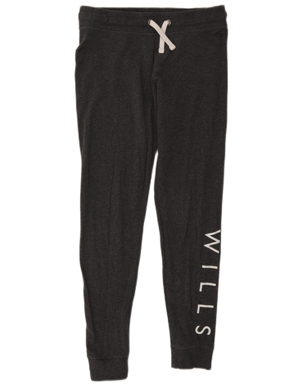 Jack Wills Γυναικεία αθλητική φόρμα γραφικών παντελόνι Joggers UK 10 Small Grey