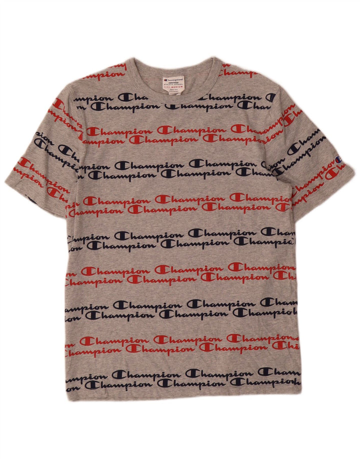 Champion Mens Heritage Graphic T-Shirt Top Μεσαίο γκρι βαμβακερό