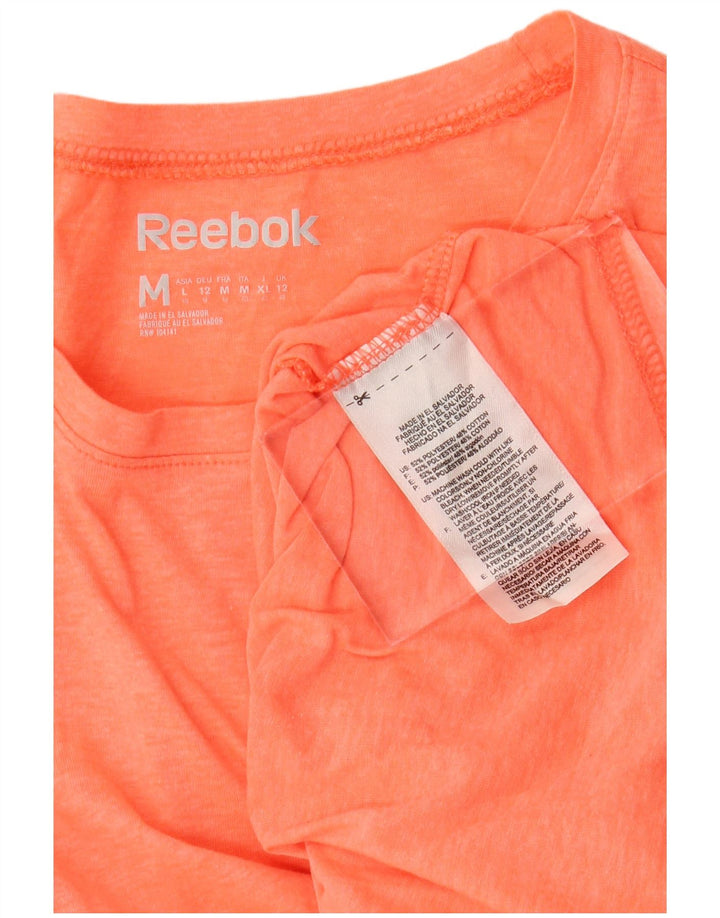 Γυναικείο T-Shirt REEBOK Top UK 12 μεσαίου πορτοκαλί πολυεστέρας