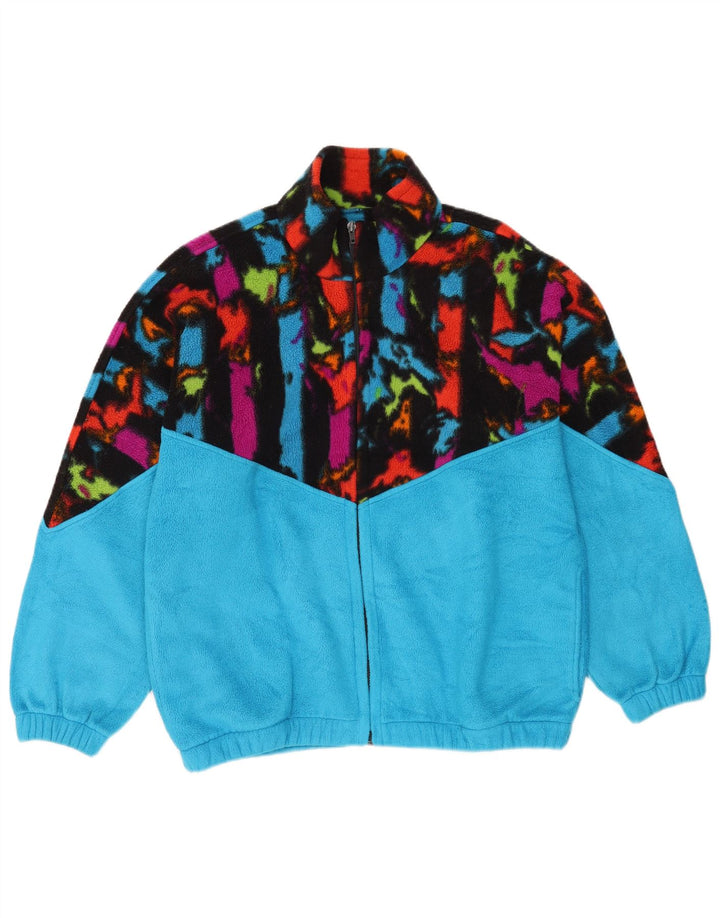 Malden Ανδρικό Fleece Jacket UK 40 Large Blue Geometric Polyester Retro