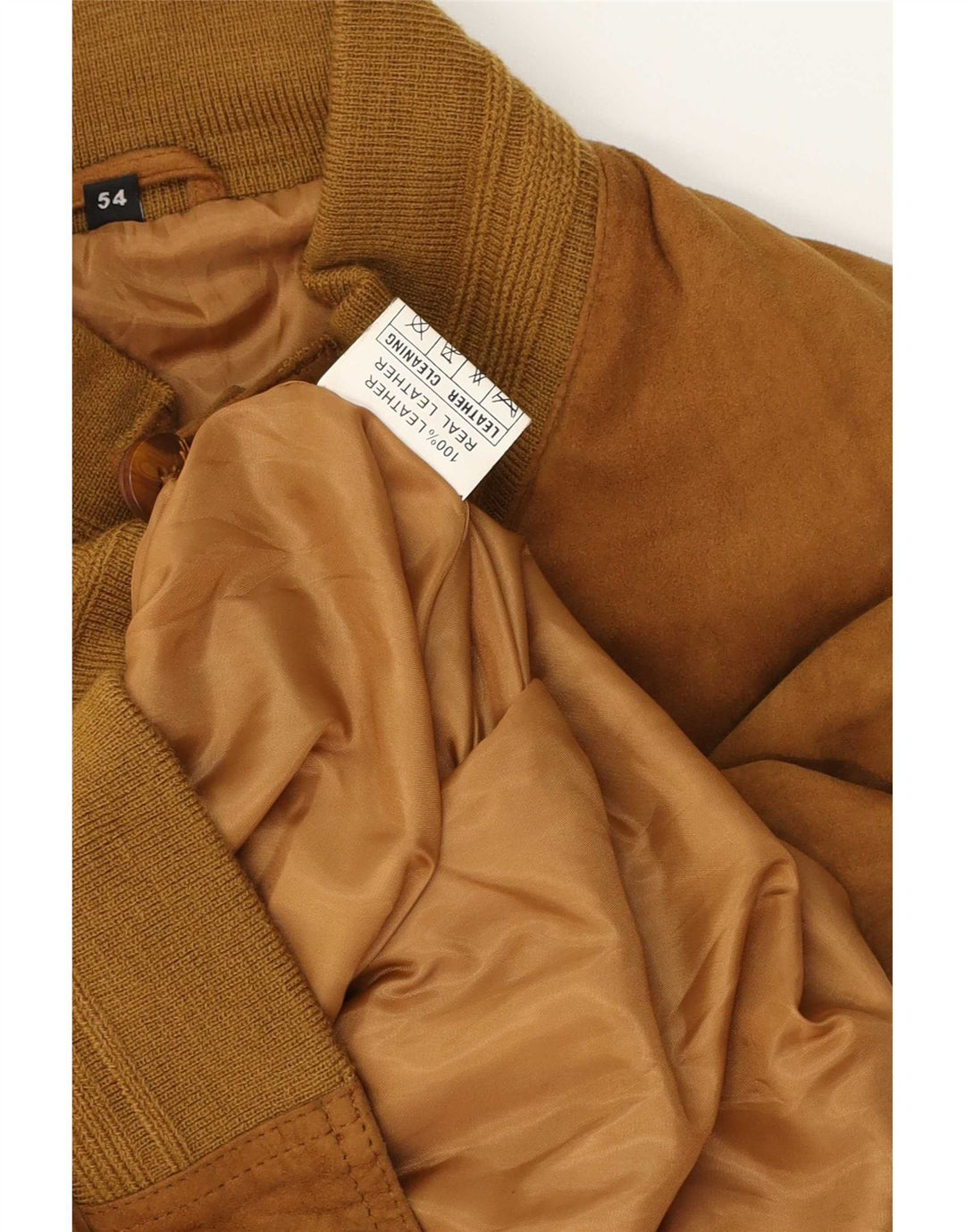 Vintage Ανδρικό Suede Bomber Jacket IT 54 2XL Καφέ Δερμάτινο