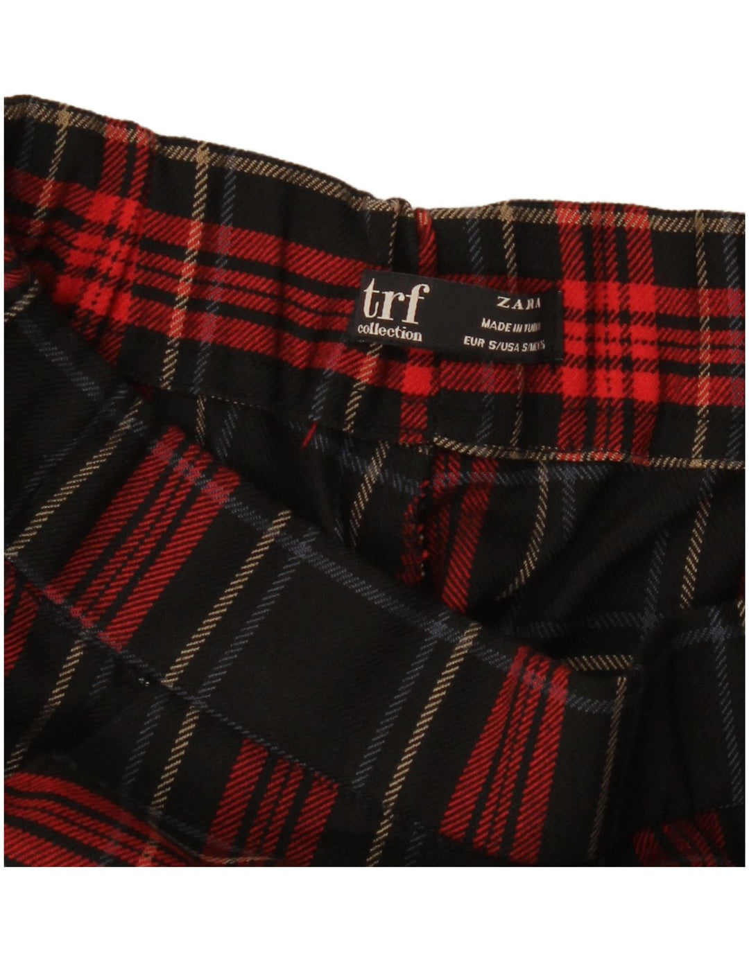 Zara Γυναικείο Slim παντελόνι Chino UK 10 Small W27 L26 Black Check