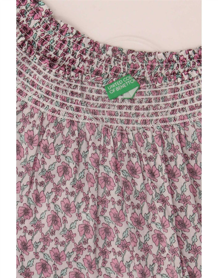 Benetton Γυναικεία Μπλούζα Τοπ UK 16 Μεγάλα Πολύχρωμα Φλοράλ