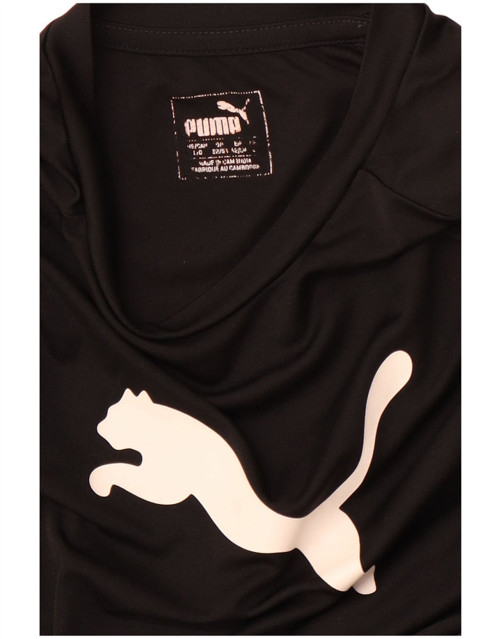 Ανδρικό γραφικό μπλουζάκι PUMA Top μεγάλο μαύρο πολυεστερικό αθλητικό