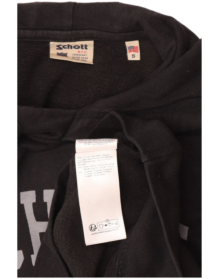 Ανδρικό Schott Graphic Hoodie Jumper Μικρό μαύρο βαμβακερό