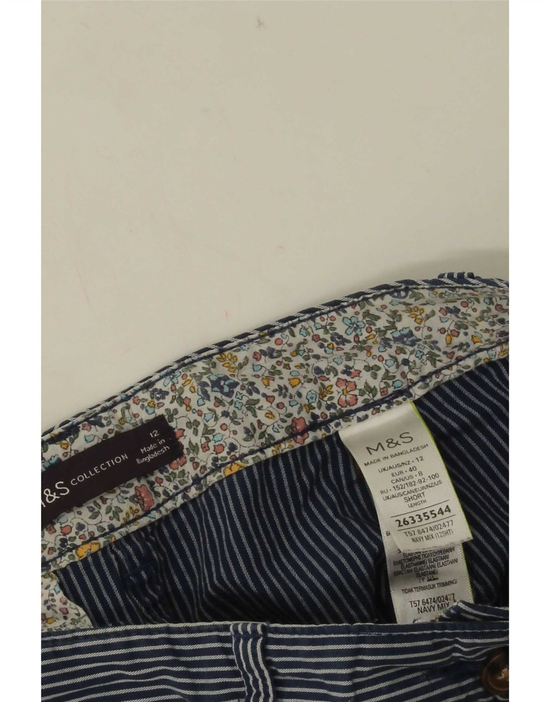 Marks & Spencer Γυναικείο Cropped Παντελόνι UK 12 Medium W30 L26 Navy Blue