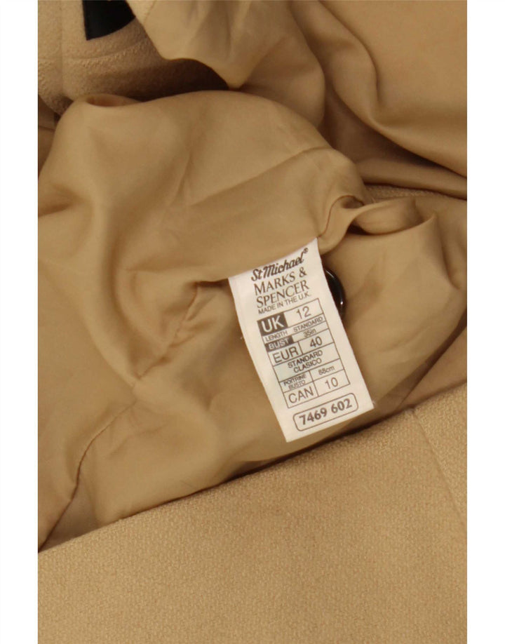 Marks & Spencer Γυναικείο παλτό με διπλό στήθος UK 12 μεσαίο μπεζ μαλλί