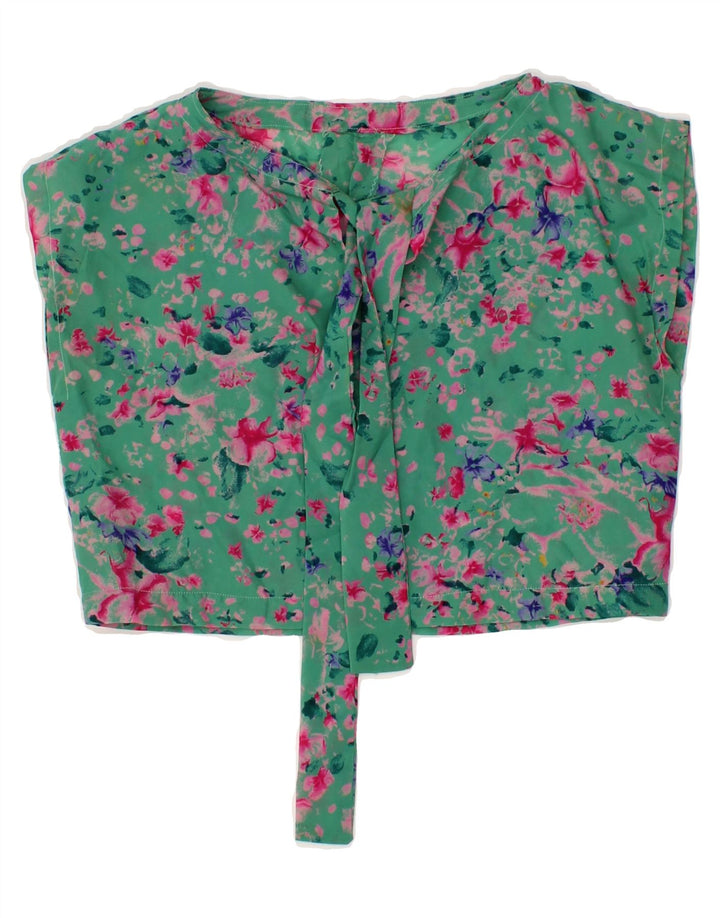 VINTAGE Womens 2 Piece Set UK 12 Medium Green Floral Vintage Vintage and Second-Hand Vintage from Messina Hembry 