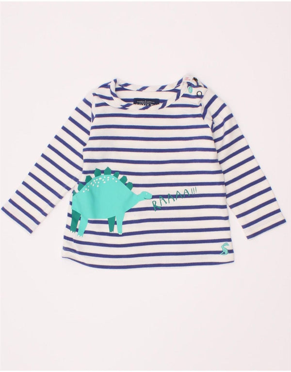 Joules Baby Boys Graphic Top Μακρυμάνικο 3-6 μηνών Μπλε ριγέ βαμβακερό