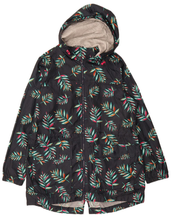 MARKS & SPENCER Γυναικείο μπουφάν Parka με κουκούλα UK 14 Medium Navy Blue Floral